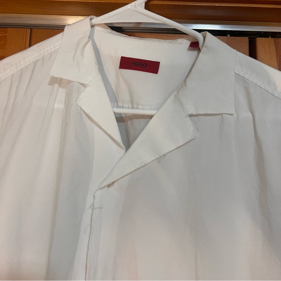 HUGO Crisp White Casual Button Down Shirt - Picture 1 of 7
